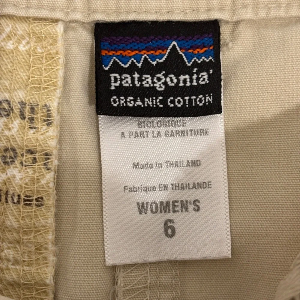 Patagonia A-Line Skirt Womens 6 Khaki Tan Cotton Canvas Utility Back Slit